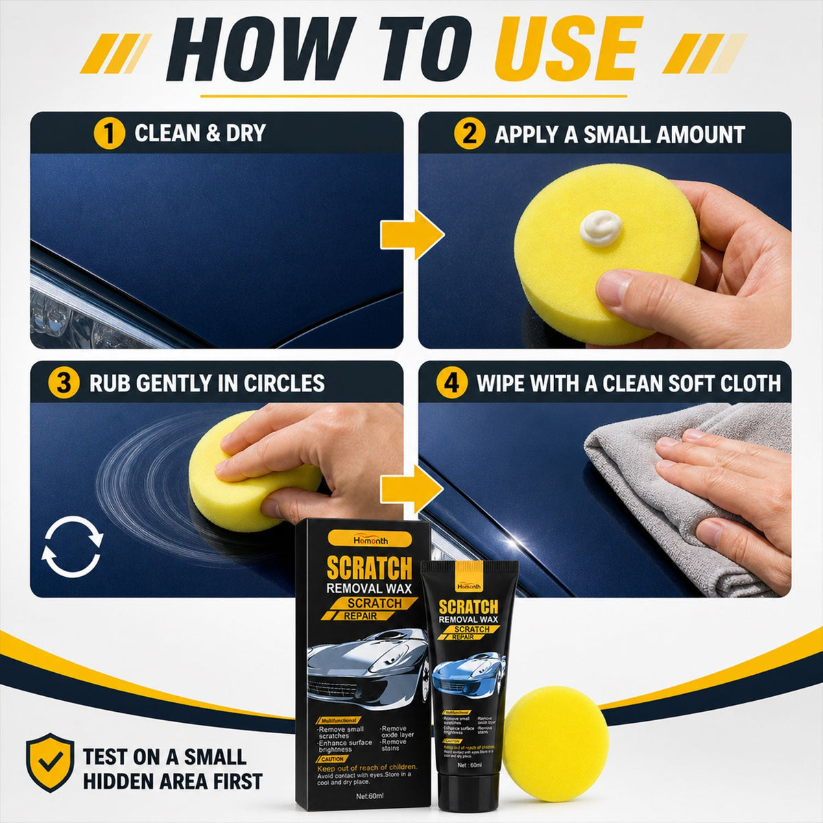Car Scratch Removal Wax – Restore Shine & Remove Scratches 60 ml