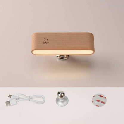 360° Rotating Magnetic Charging Desk Lamp — Solid Wood