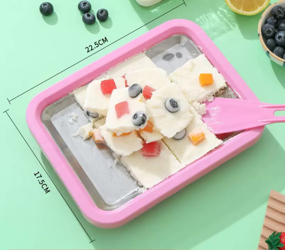 Portable Non-Electric Fried Ice Cream Maker – DIY Rolled Ice Cream & Frozen Yogurt Machine
