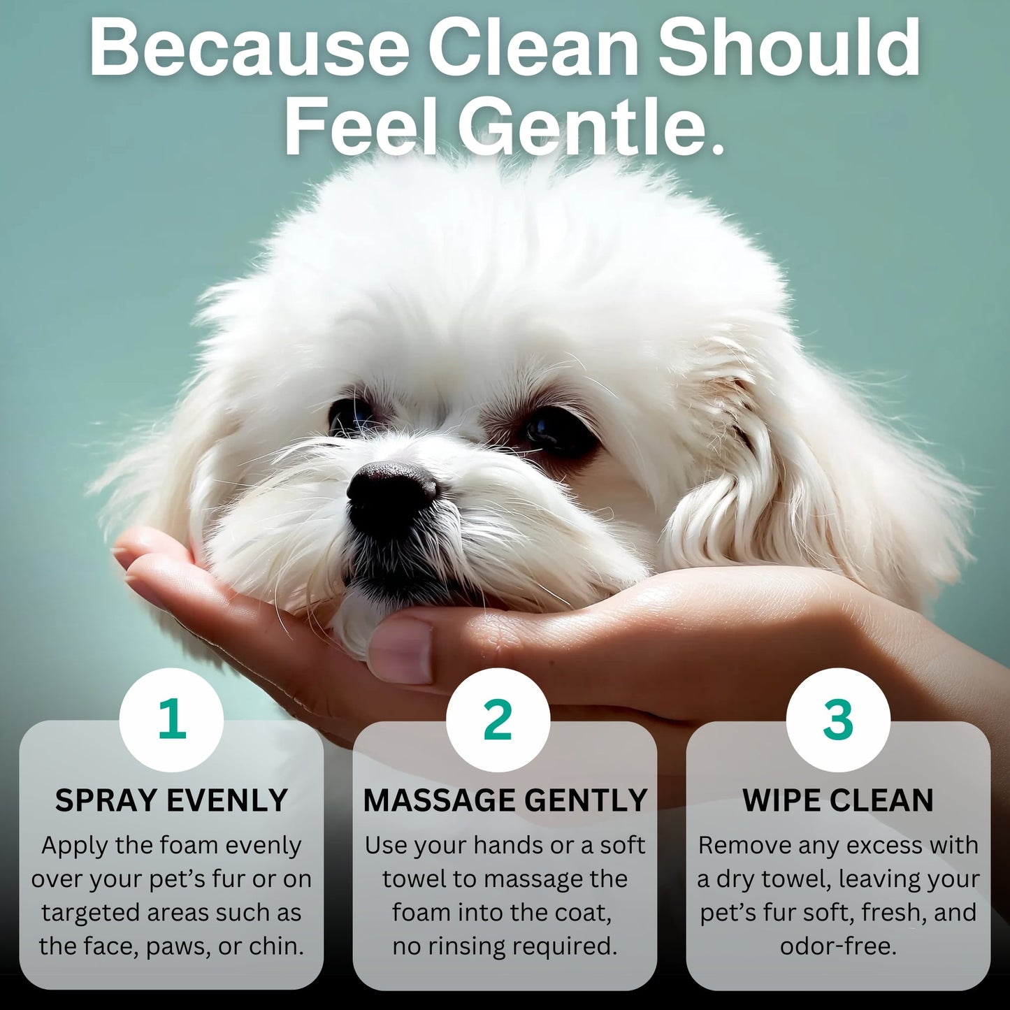 PetCalm™ Whitening Foam- For Pets Who Protest Baths