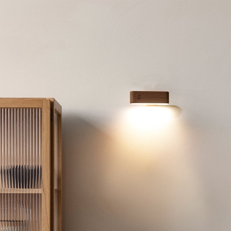 360° Rotating Magnetic Charging Desk Lamp — Solid Wood