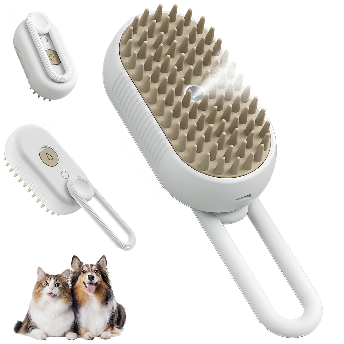 GentleMist™ Pet Grooming Brush | Spray Massage & Fur Remover