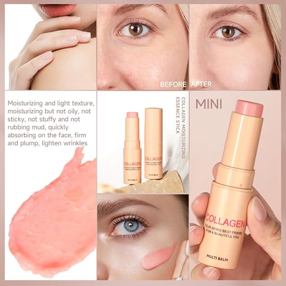 2‑in‑1 Lip & Cheek Glow Stick Long‑Lasting Moisturizing for Dewy Plump Skin