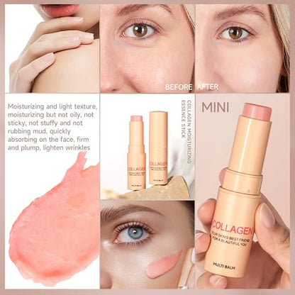 2‑in‑1 Lip & Cheek Glow Stick Long‑Lasting Moisturizing for Dewy Plump Skin