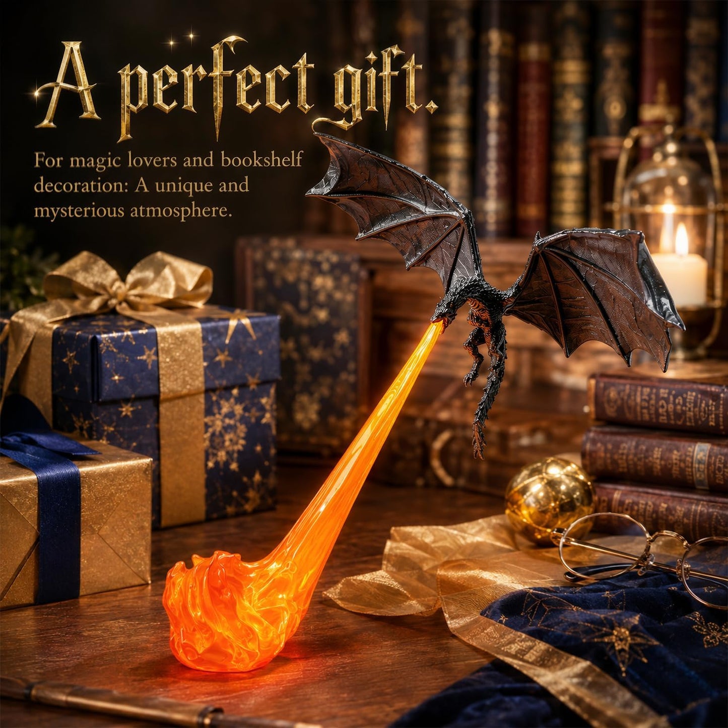 Dragon Breath Flame Night Light Decor