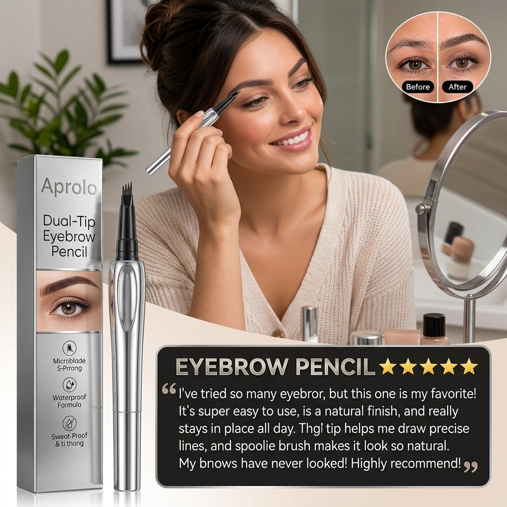 Aprolo Dual-Tip Eyebrow Pencil – Waterproof, Smudge-Proof, Natural Look