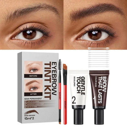 New Long Last Effect Eyebrow Tint Kit Sweat-proof Waterproof Semi Permanent Brow Tint Natural Brow Kit Gifts