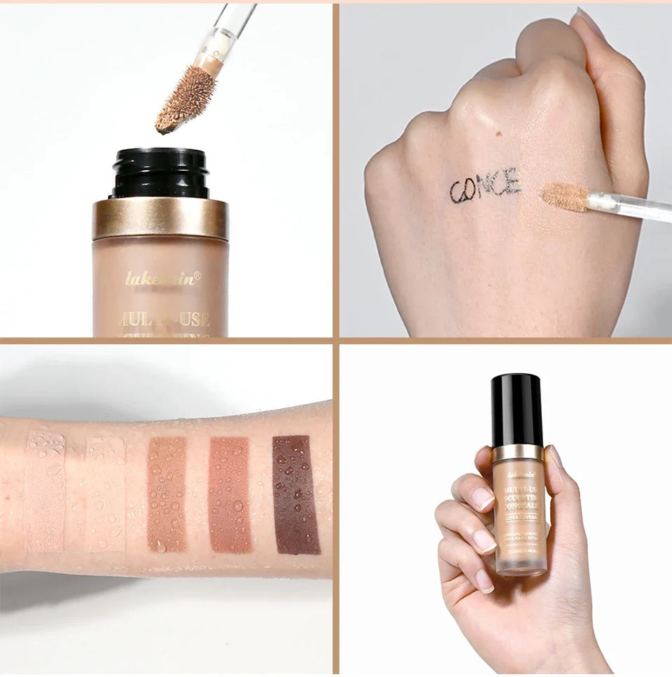 Waterproof Liquid Concealer Matte High Coverage Oil Control Cover Acne Dark Circles Foundation Modify Face Contouring Cosmetics