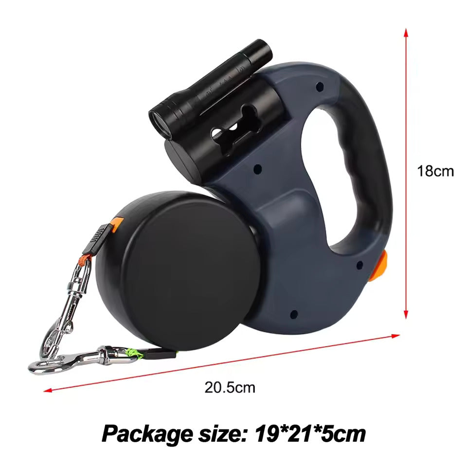 Dual Dog Leash with Tangle-Free Swivel & LED Light