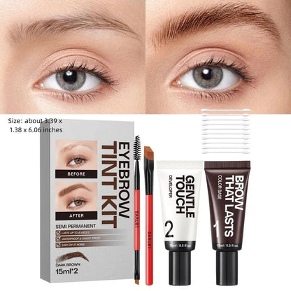 New Long Last Effect Eyebrow Tint Kit Sweat-proof Waterproof Semi Permanent Brow Tint Natural Brow Kit Gifts