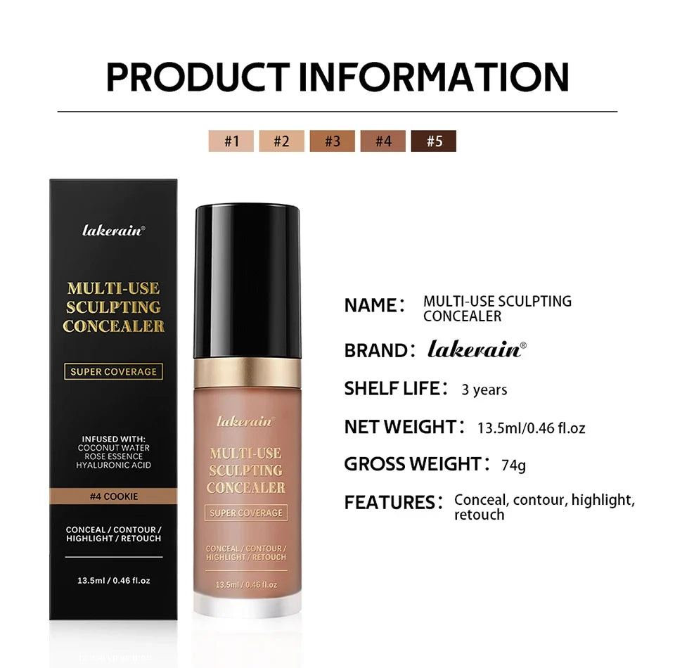 Waterproof Liquid Concealer Matte High Coverage Oil Control Cover Acne Dark Circles Foundation Modify Face Contouring Cosmetics