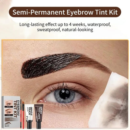 New Long Last Effect Eyebrow Tint Kit Sweat-proof Waterproof Semi Permanent Brow Tint Natural Brow Kit Gifts