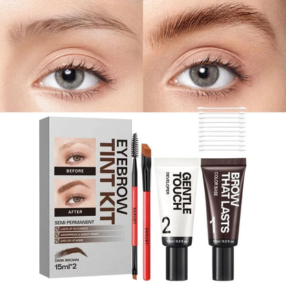 New Long Last Effect Eyebrow Tint Kit Sweat-proof Waterproof Semi Permanent Brow Tint Natural Brow Kit Gifts