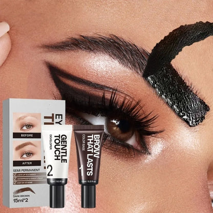 New Long Last Effect Eyebrow Tint Kit Sweat-proof Waterproof Semi Permanent Brow Tint Natural Brow Kit Gifts
