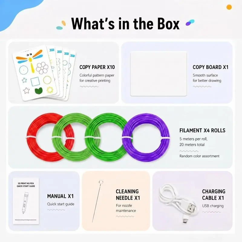 Kids 3D Printing Pen | Starter Kit or Filament Materials Kit