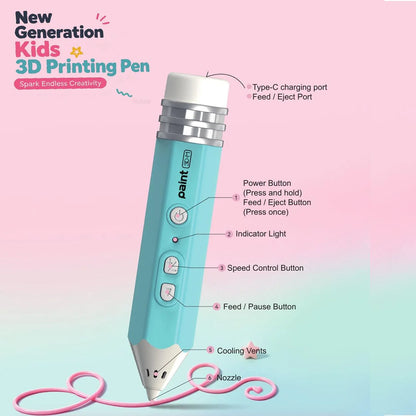 Kids 3D Printing Pen | Starter Kit or Filament Materials Kit