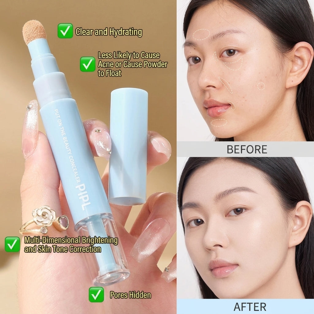 Moisturizing Concealer Face Brightening Concealer Covering Acne Scar and Dark Circles Under The Eyes Concealer Pen Liquid Makeup