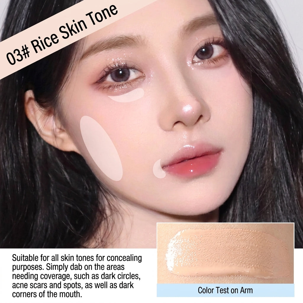 Moisturizing Concealer Face Brightening Concealer Covering Acne Scar and Dark Circles Under The Eyes Concealer Pen Liquid Makeup