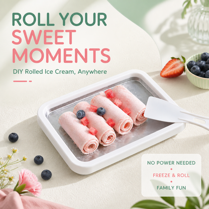 Portable Non-Electric Fried Ice Cream Maker – DIY Rolled Ice Cream & Frozen Yogurt Machine
