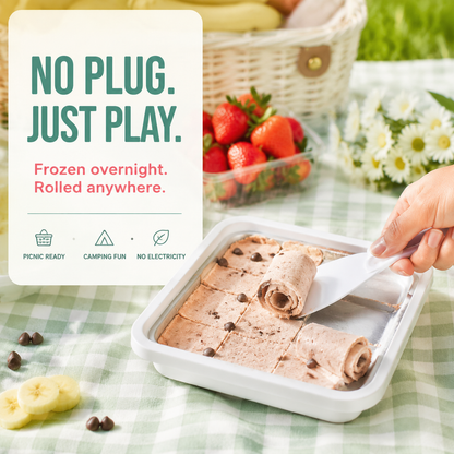 Portable Non-Electric Fried Ice Cream Maker – DIY Rolled Ice Cream & Frozen Yogurt Machine
