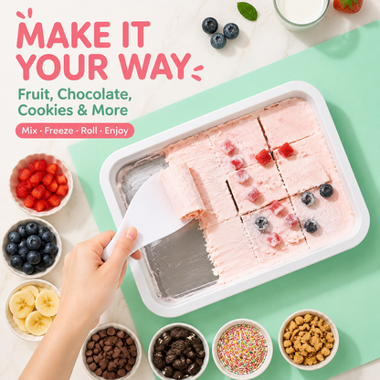 Portable Non-Electric Fried Ice Cream Maker – DIY Rolled Ice Cream & Frozen Yogurt Machine