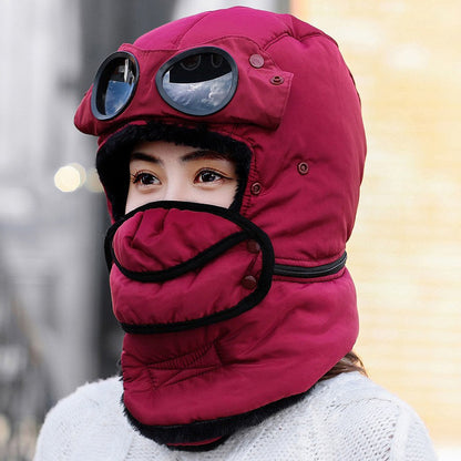 🔥Unisex Winter Thermal Hat with Glasses